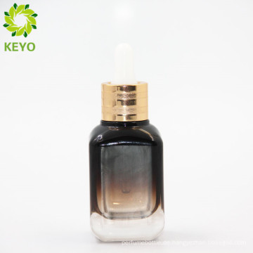 30 ml 40 ml Gradienten farbe schwarz rechteck bodenschraube metall ätherisches öl platz schwarz glasflasche ätherisches öl für verpackung